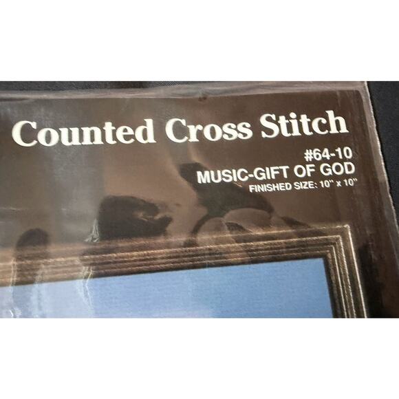 New Vintage 1987 Janlynn Music Gift Of God Cross Stitch Kit #64-10 10x10 - Picture 4 of 5